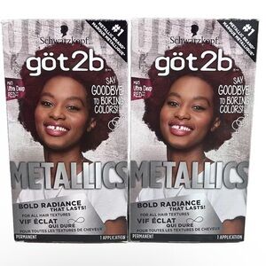 Got2B Metallics Permanent Hair Color, M65 Ultra Deep Red Lot Of 2